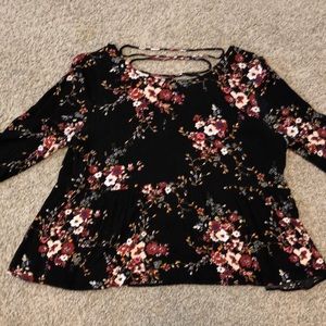 Black Floral Blouse